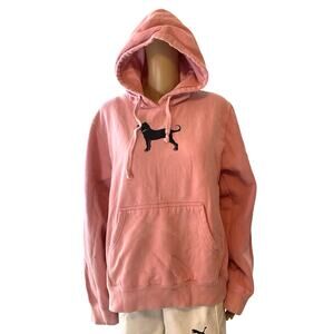 Y2K 2000s The Black Dog Hood Sweater Pink Long Sleeve Women's X Large Lounge